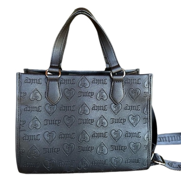 Juicy Couture Upgrade U Mini Tote Liquorice Black NEW Embossed Gunmetal Hardware - Picture 2 of 5